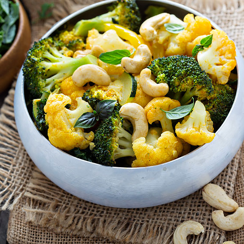 Coliflor y brocoli asado con curcuma y jengibre (150gr)