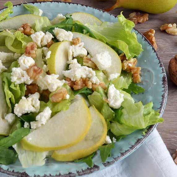 Ensalada de mezclum, mozzarella, pera y miel (150gr)