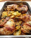 Muslo de pollo con patatas al horno (300gr.)