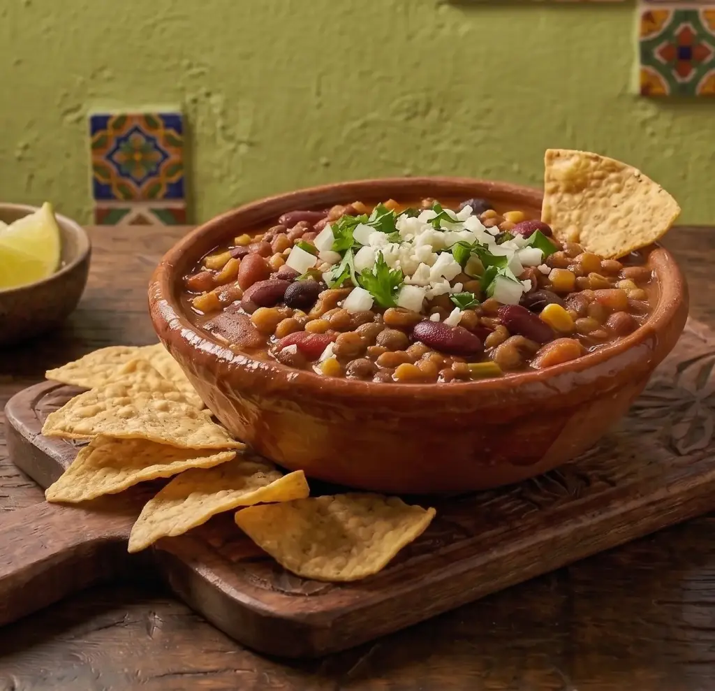Chili vegano con totopos (150gr.)